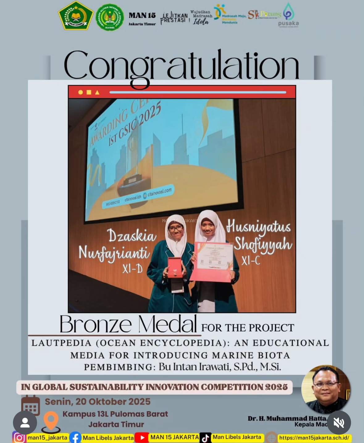 Tim riset meraih medali perunggu tingkat Internasional dalam Global Sustainability Innovation Competition 2025