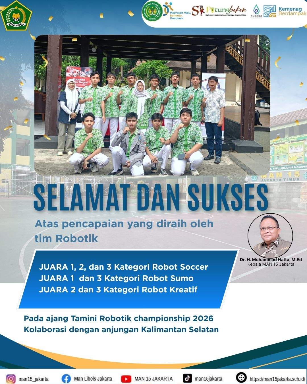 Tim Robotik Raih Tujuh Gelar Juara pada Tamini Robotik Championship 2026
