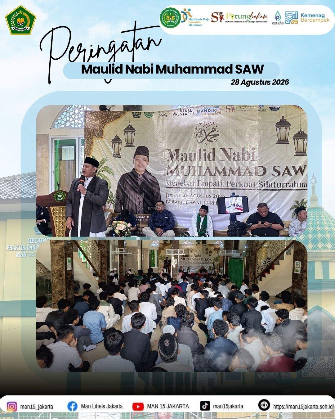 MAN 15 Jakarta Gelar Peringatan Maulid Nabi Muhammad SAW, Perkuat Kecintaan dan Keteladanan Rasulullah